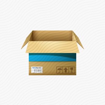 Cardboard Box Open Blue Icon