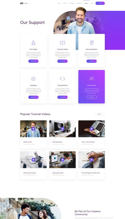 Flow Joomla Template Services Layout