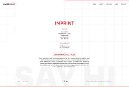 Dennis Miller Joomla Template Imprint Layout