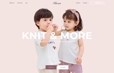 Balou Joomla template Home Page in White Pink Style