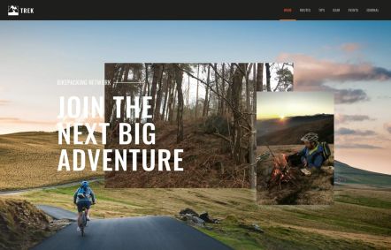 Trek Joomla template Home Page in White Orange Style