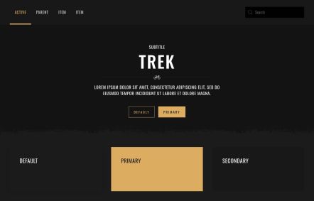 Trek Joomla template UI Elements in Black Beige Style