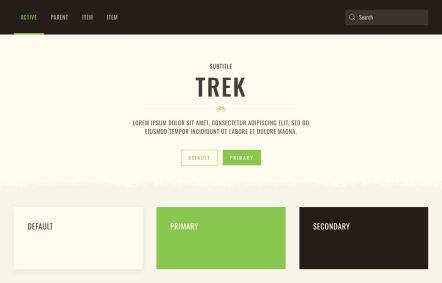 Trek Joomla template UI Elements in Light Green Style