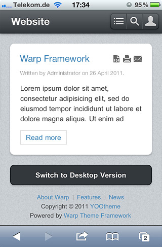 Warp6 Mobile Theme