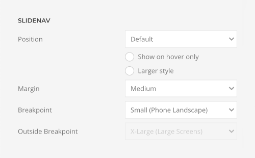 Panel slider slidenav