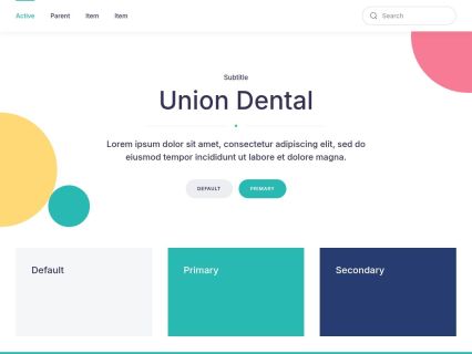 Union Dental WordPress Theme White Turquoise Style