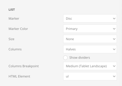 List elements