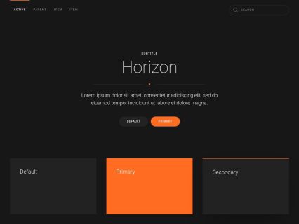 Horizon Joomla Template Black Orange Style