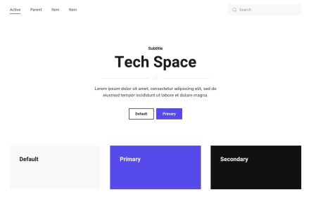 Tech Space WooCommerce theme UI Elements in Default Style