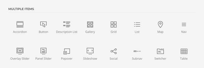 Multiple items elements