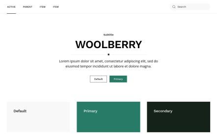 Woolberry Joomla template UI Elements in White Green Style