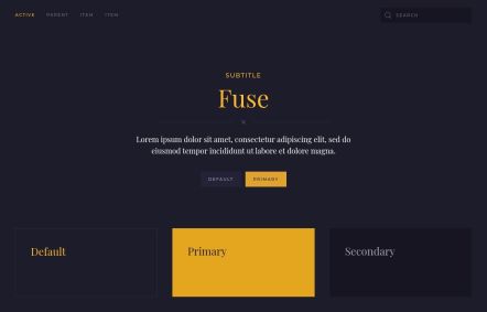 Fuse Joomla template UI Elements in Dark Yellow Style