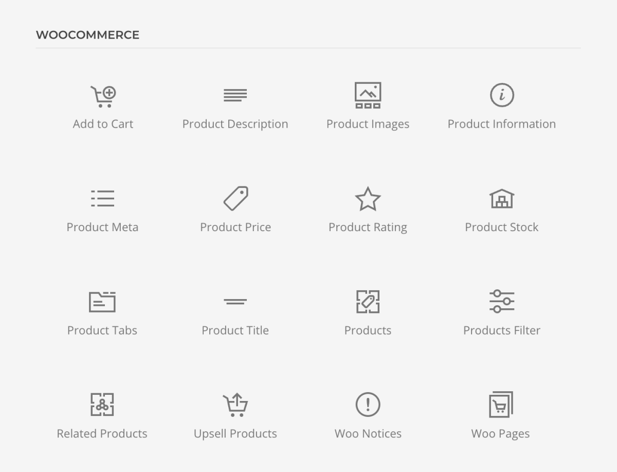 WooCommerce elements