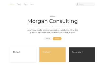 Morgan Consulting Joomla template UI Elements in White Yellow Style