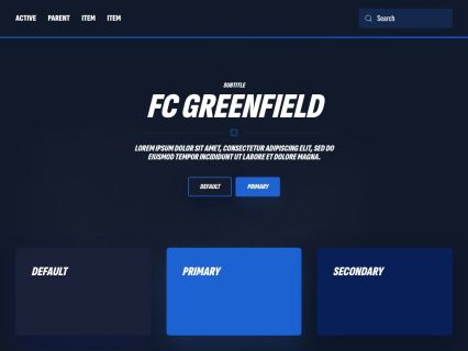FC Greenfield Joomla Template Dark Blue Style