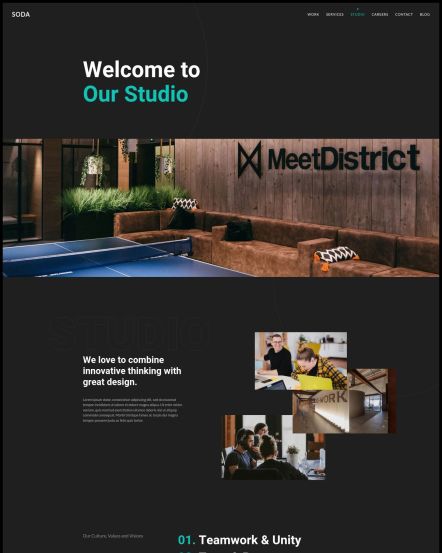 Soda Joomla template About Layout