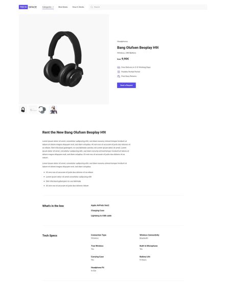 Tech Space WooCommerce theme Product Post Layout