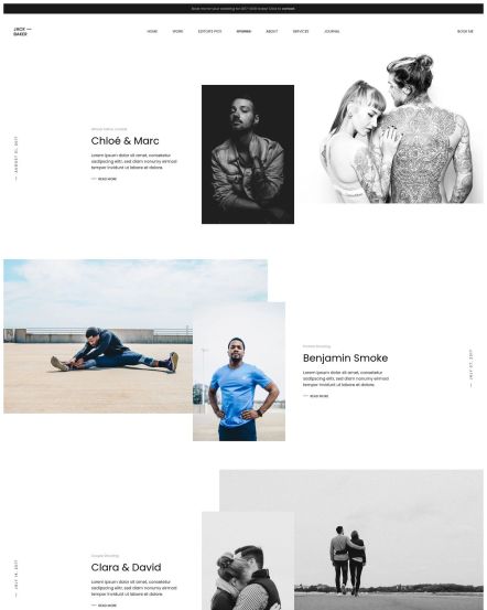 Jack Baker Joomla template Portfolio Layout