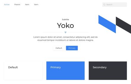 Yoko Joomla template UI Elements in White Blue Style