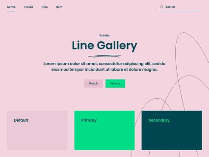 Line Gallery WordPress Theme Colored Green Style