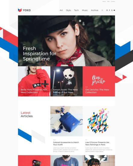 Yoko Joomla template Home Layout