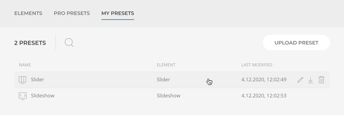 My presets