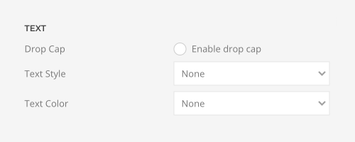 Text settings