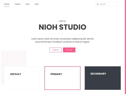 Nioh Studio WordPress Theme White Pink Style