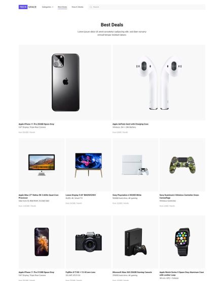 Tech Space WooCommerce theme Products Featured Layout