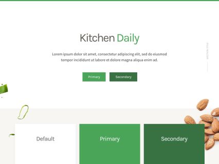 Kitchen Daily WordPress Theme White Green Style
