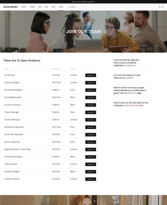 Open Positions Layout