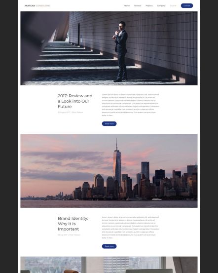 Morgan Consulting Joomla template Post Index Layout