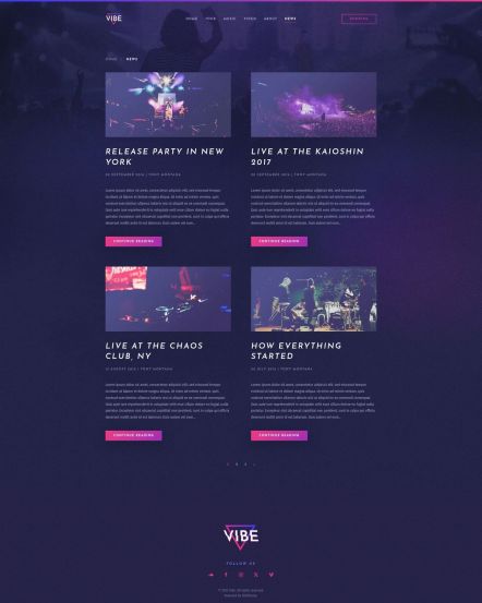 Vibe WordPress theme Post Index Layout
