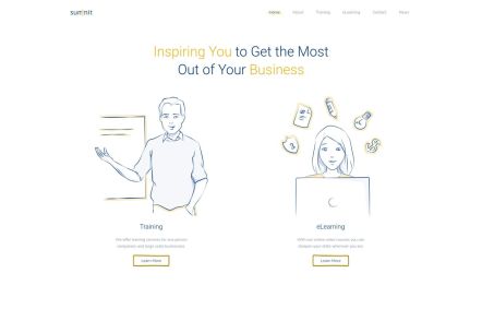 Summit Joomla template Home Page in White Yellow Style