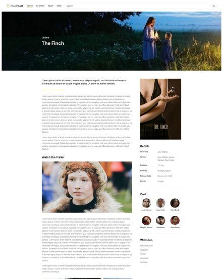 Framerate WordPress theme Movie Post Layout