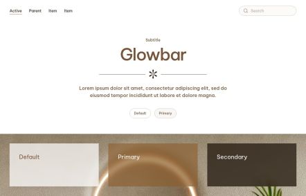 Glowbar Joomla template UI Elements in White Brown Style
