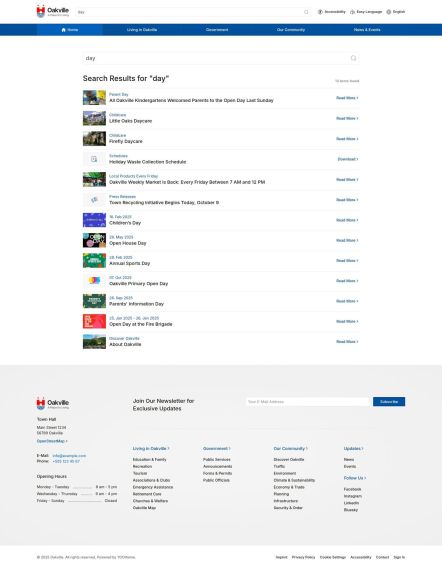 Oakville Joomla template Search Layout