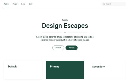 Design Escapes WordPress theme UI Elements in White Darkgreen Style