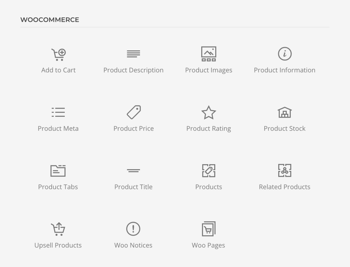 WooCommerce elements