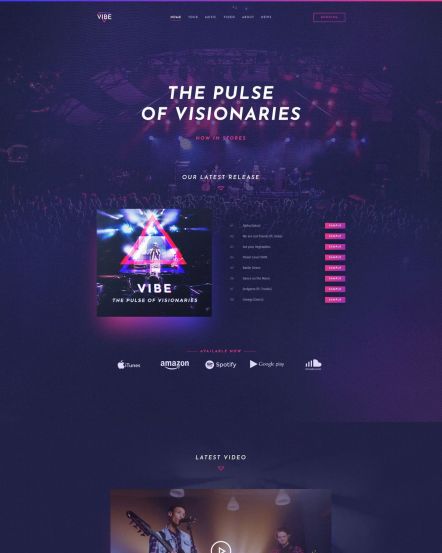 Vibe WordPress theme Home Layout