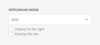 Offcanvas mode