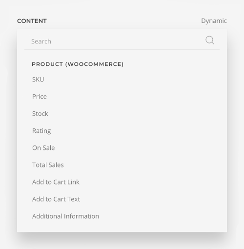 WooCommerce fields