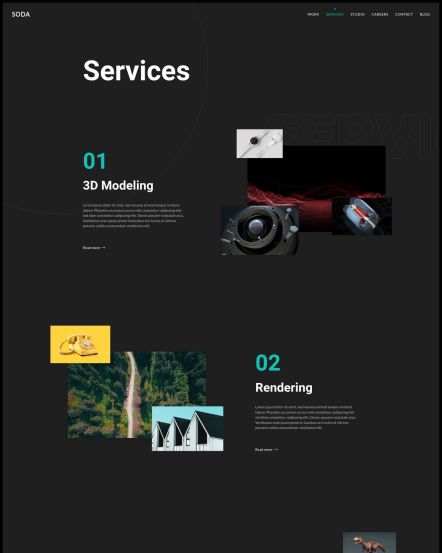 Soda Joomla template Services Layout