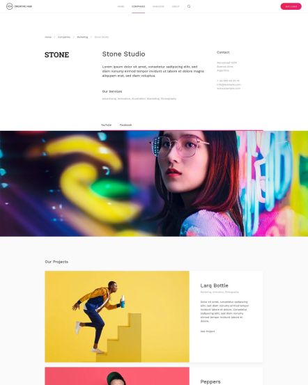 Creative Hub WordPress theme Company Post Layout