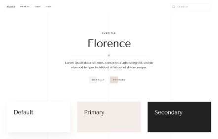 Florence WordPress theme UI Elements in Default Style