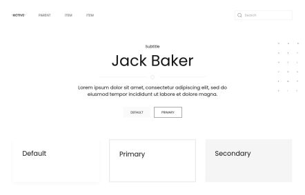 Jack Baker Joomla template UI Elements in White Black Style