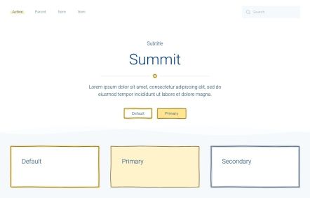 Summit Joomla template UI Elements in White Yellow Style