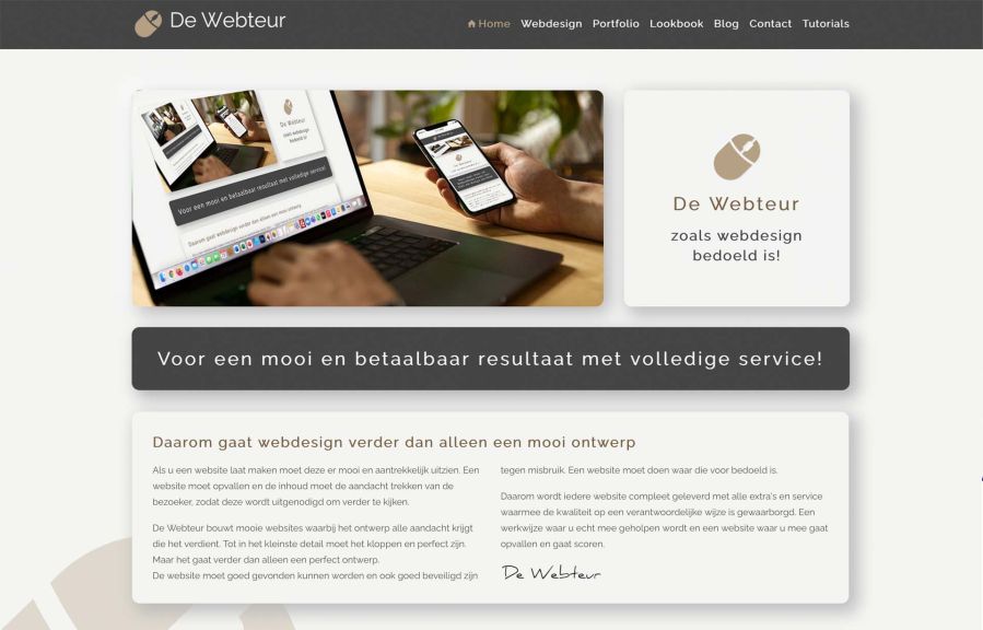 De Webteur Webdesign Work Example
