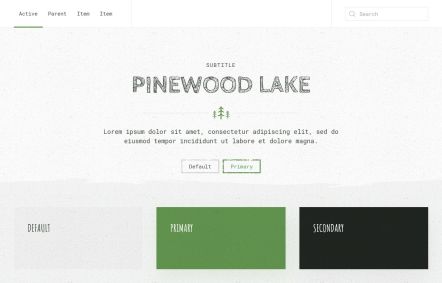 Pinewood Lake Joomla template UI Elements in Light Green Style