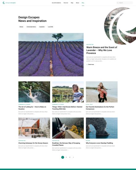 Design Escapes WordPress theme Post Index Layout